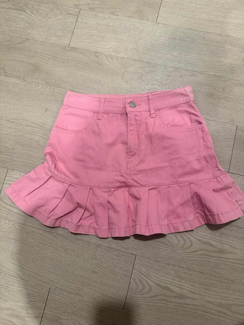 Forever 21 Pink Pleated Ruffle Mini Skirt Small Y2K